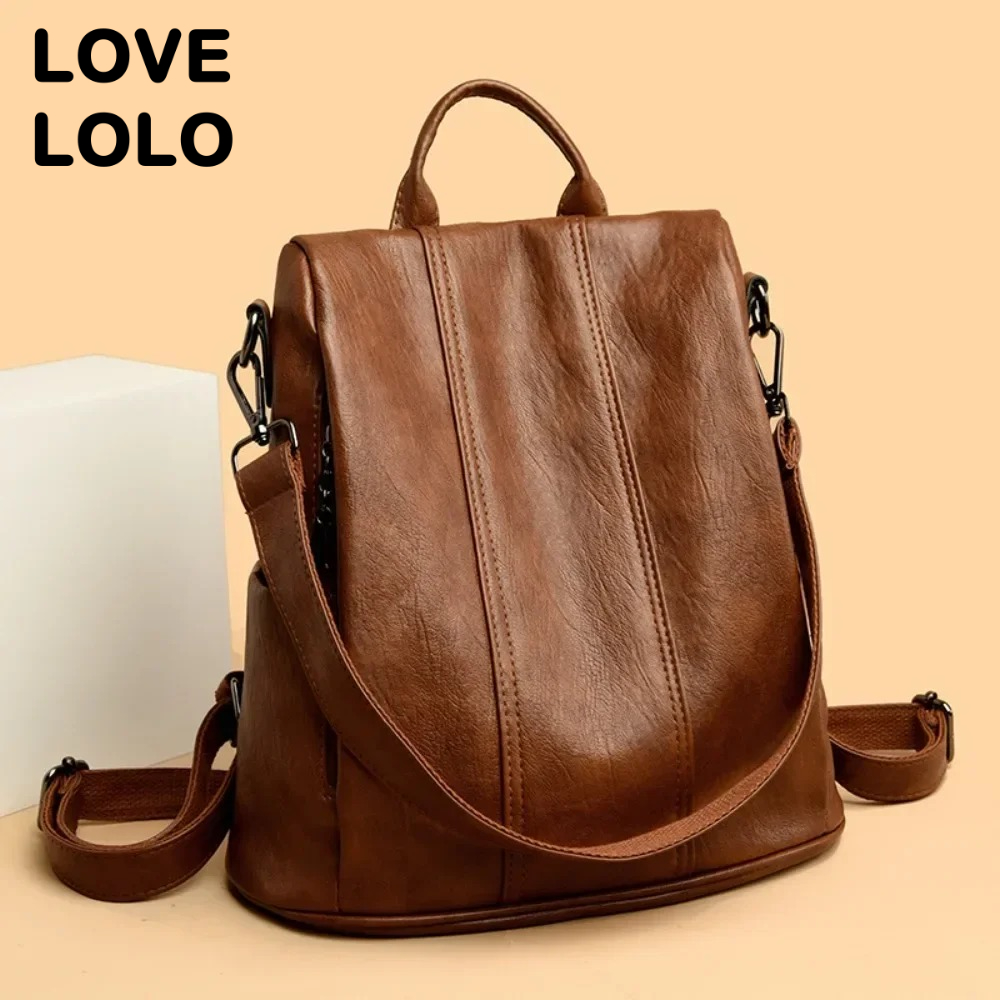 Leather Backpack Vintage - Tas Ransel Laptop Anti Maling BARU