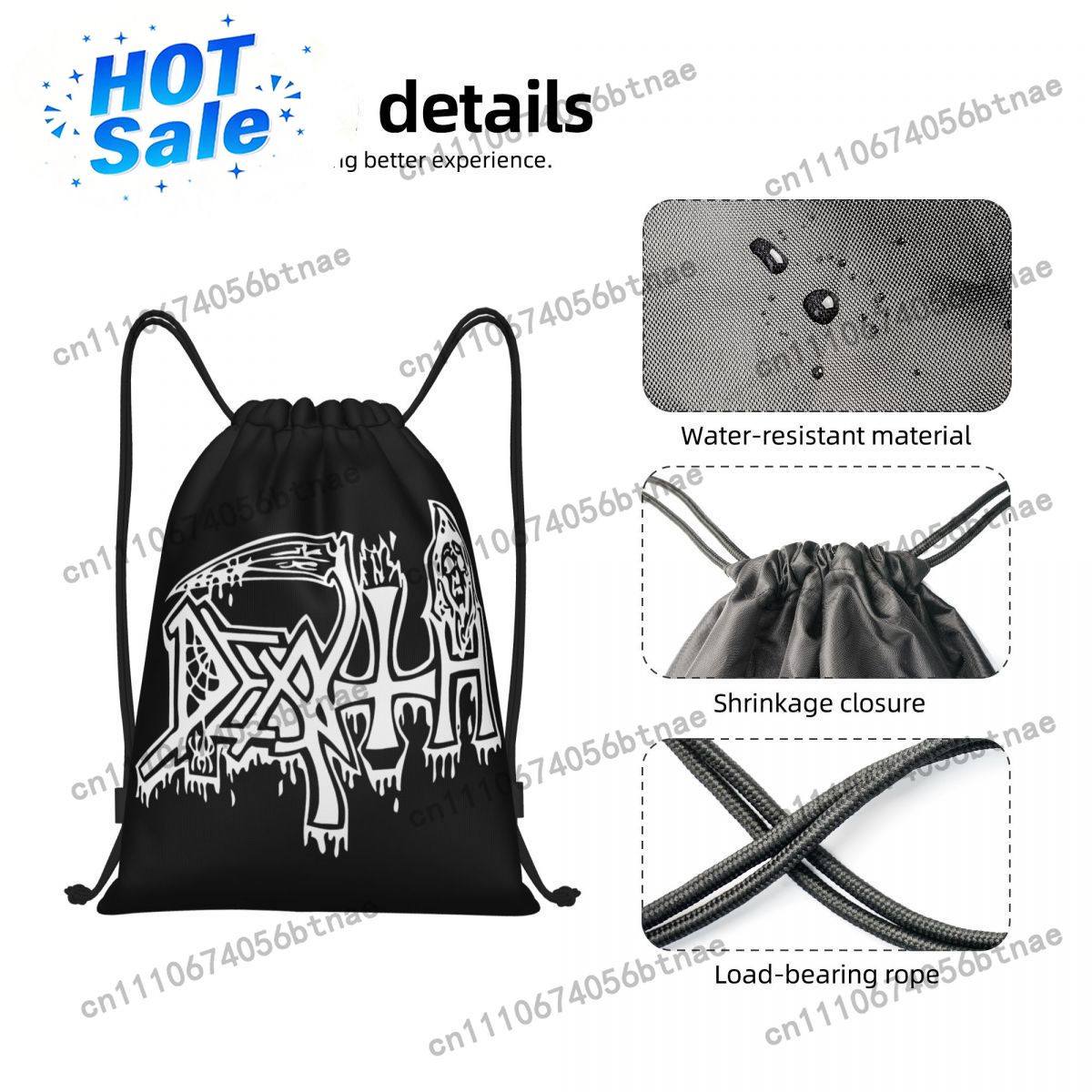 Tas Ransel Serut Motif Death P - Drawstring Gym Bag ulasan dan harga