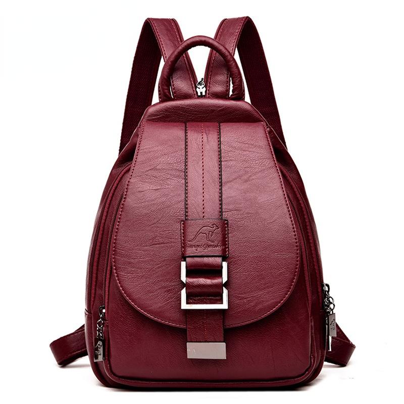 Ransel Desainer Wanita Ransel  - Leather Backpack Vintage ulasan dan harga
