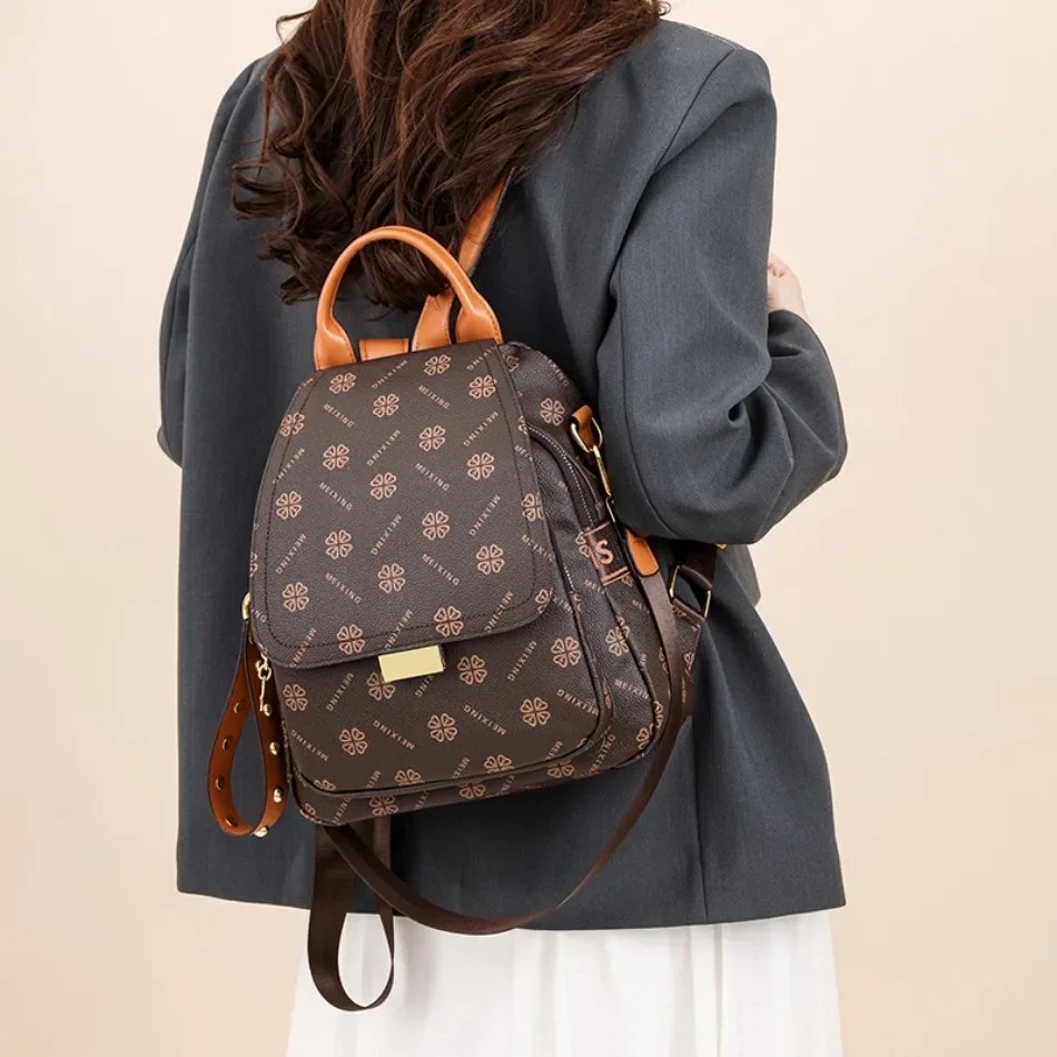 Ransel Wanita Bermotif Retro K - Leather Backpack Vintage ulasan dan harga