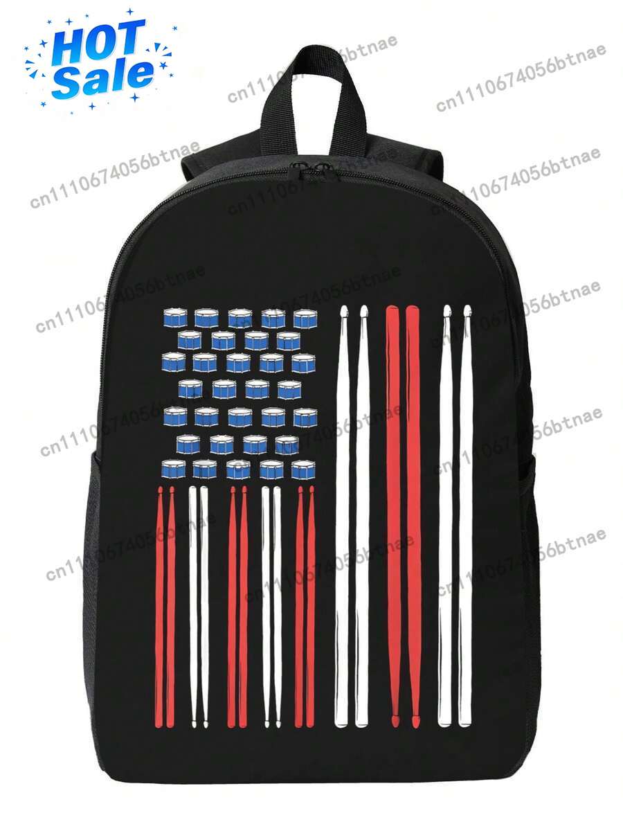 Drum Sticks US American Flag 3 - School Backpack Teen ulasan dan harga