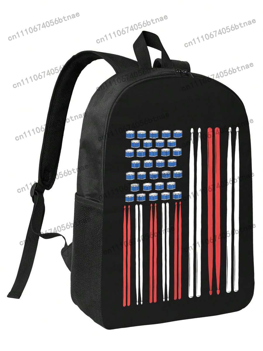 Drum Sticks US American Flag 3 - School Backpack Teen ulasan dan harga
