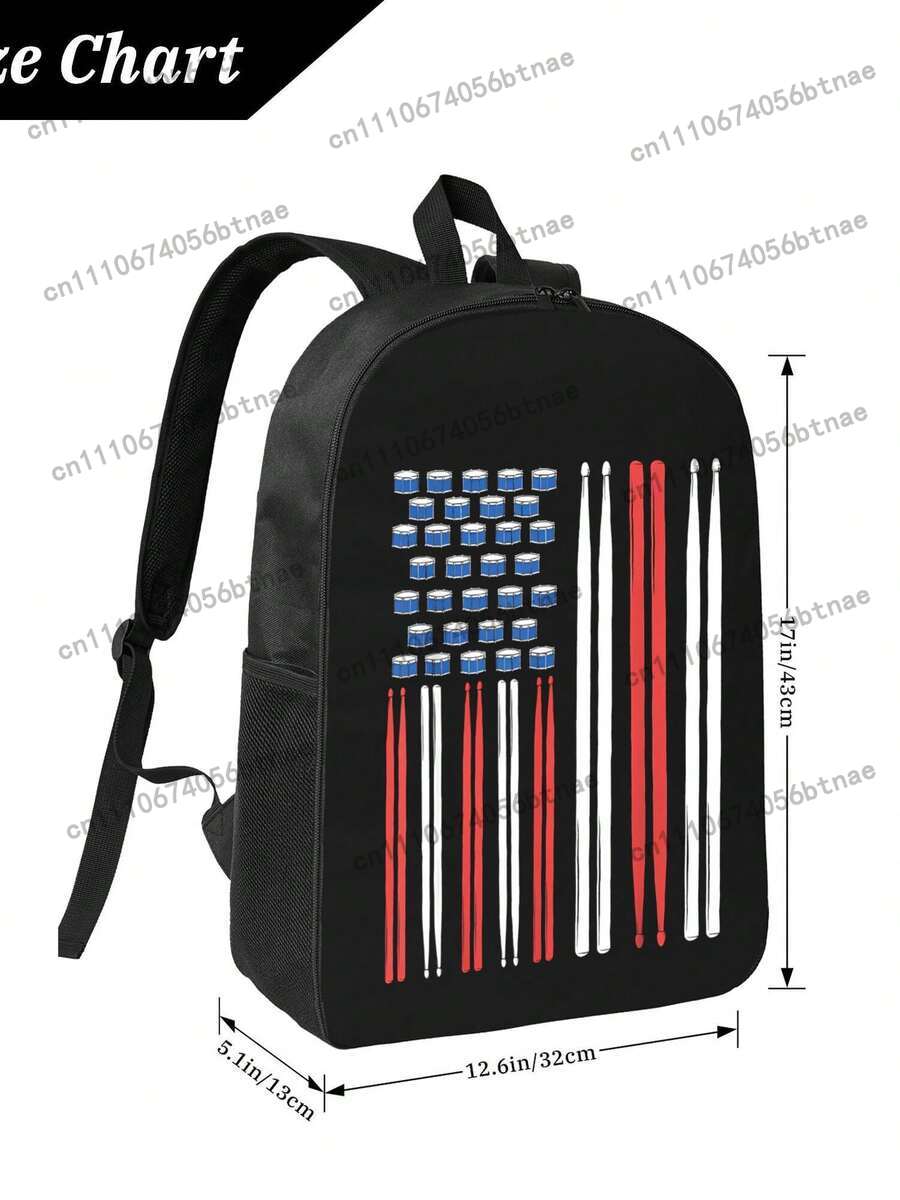 Drum Sticks US American Flag 3 - School Backpack Teen ulasan dan harga