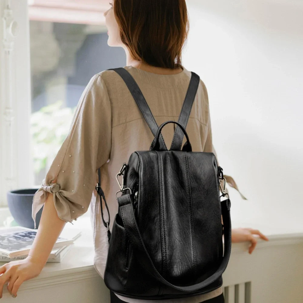 Tas Ransel Laptop Anti Maling  - Leather Backpack Vintage ulasan dan harga